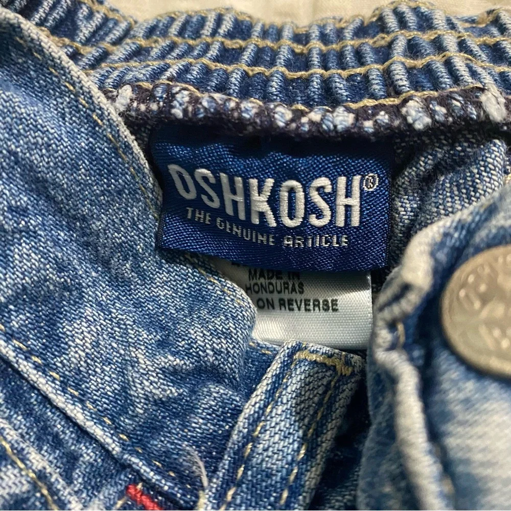 Vintage OshKosh Denim Jeans with Red White & Blue Stripe on Leg Seams size: 2T